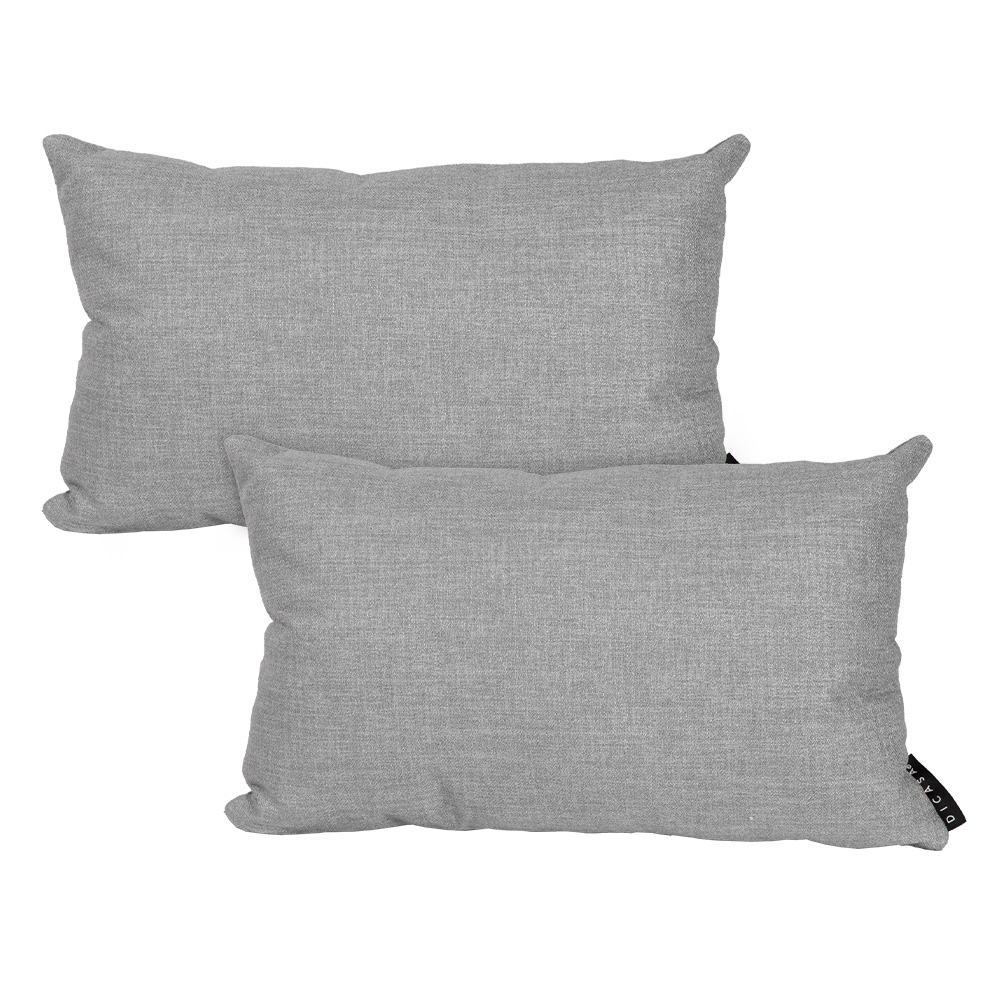 Cojin Riñonera Decorativa Dicasa Belu Delta Color Gris Rectangular Set De 2