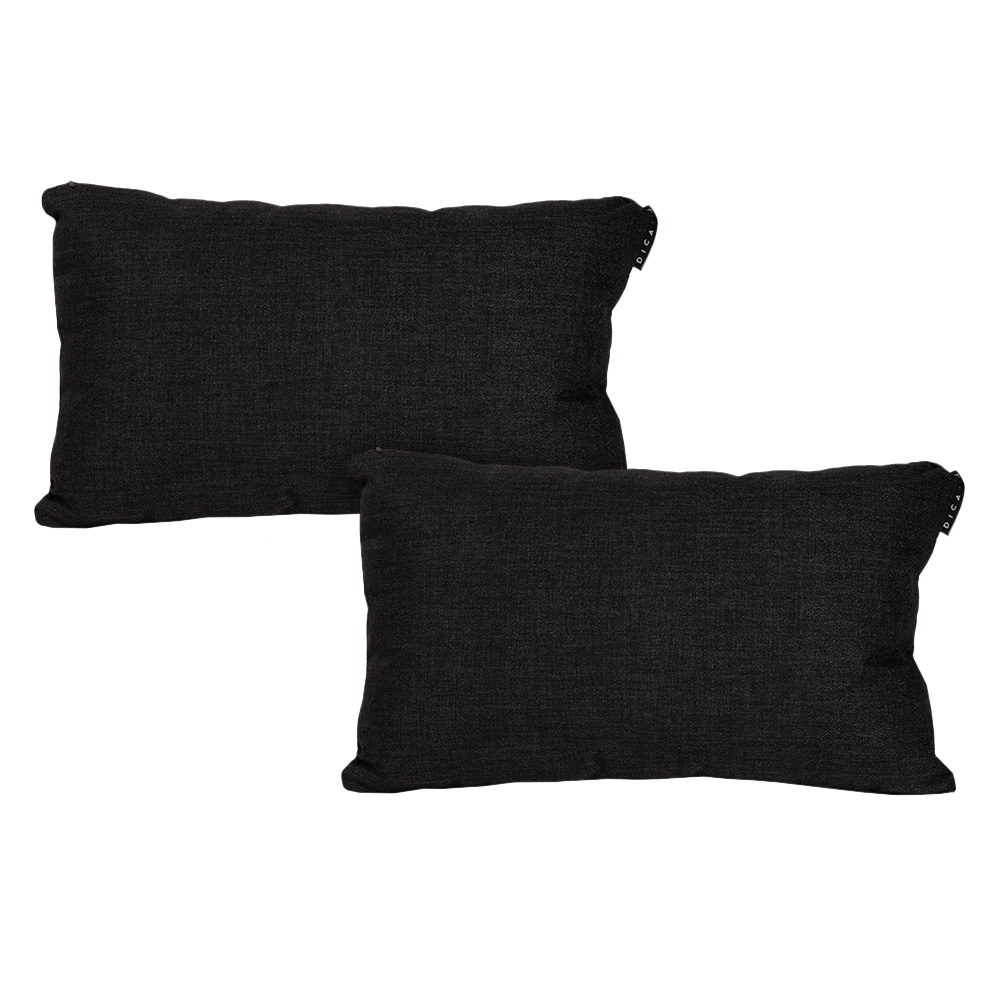 Cojin Riñonera Decorativa Dicasa Belu Delta Color Negro Rectangular Set De 2