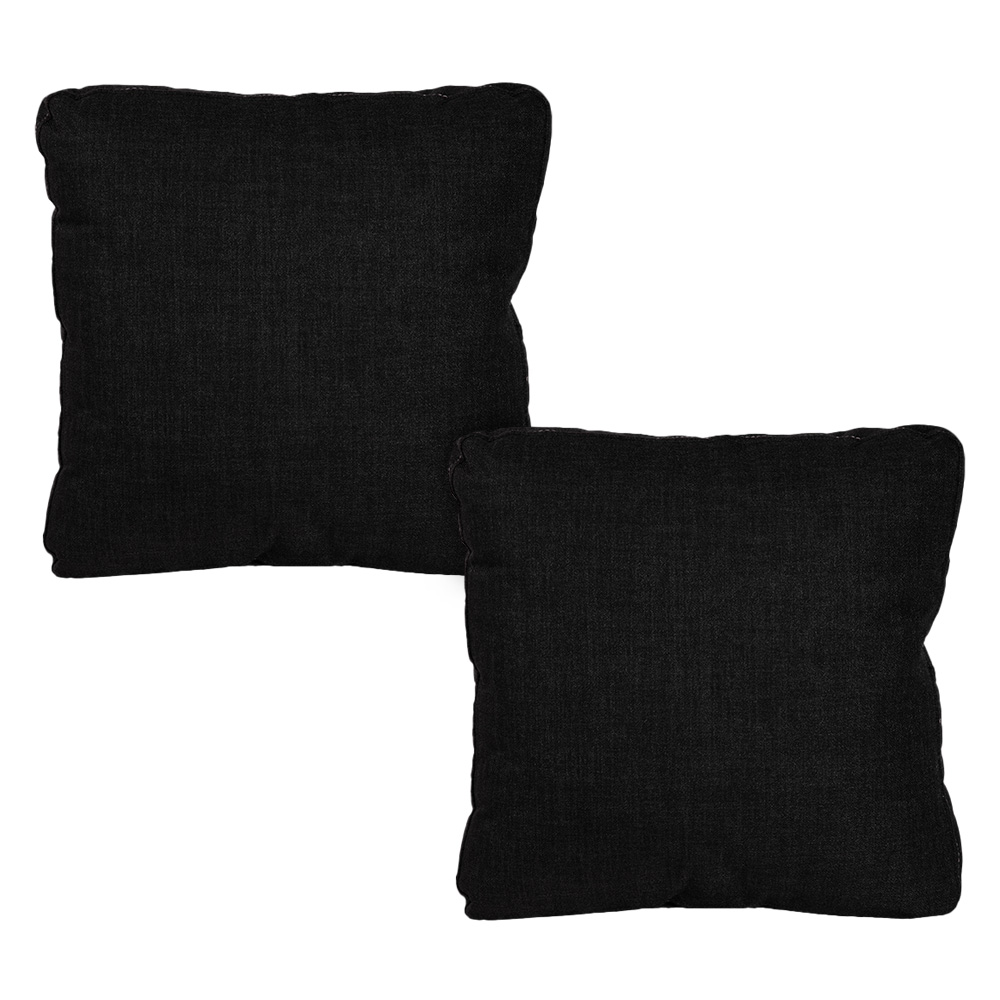 Cojin Decorativo Dicasa Belu Zita Color Negro Cuadrado Grande Set De 2