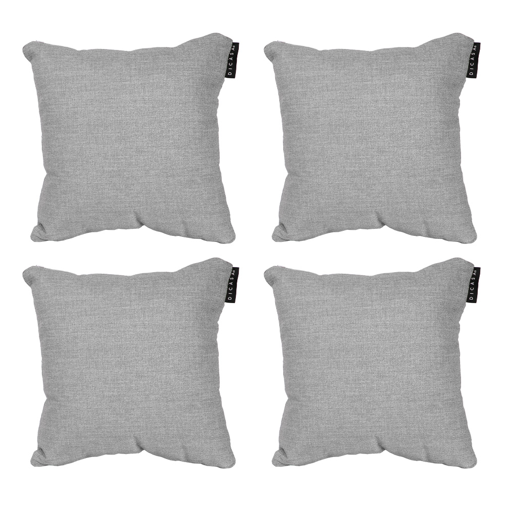 Cojin Decorativo Dicasa Belu Alfa Color Gris Cuadrado Chico Set De 4