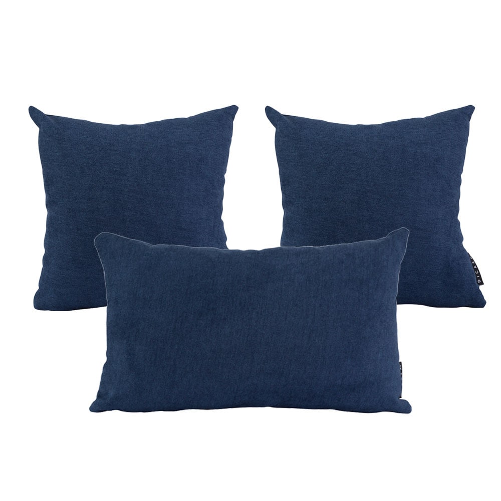 Set de 3 Cojines Dicasa Diferentes Tamaños color Azul $949