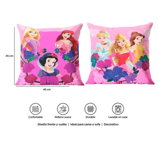 Foto 4 | Cojín Reversible Providencia Princesas Flores Rosa