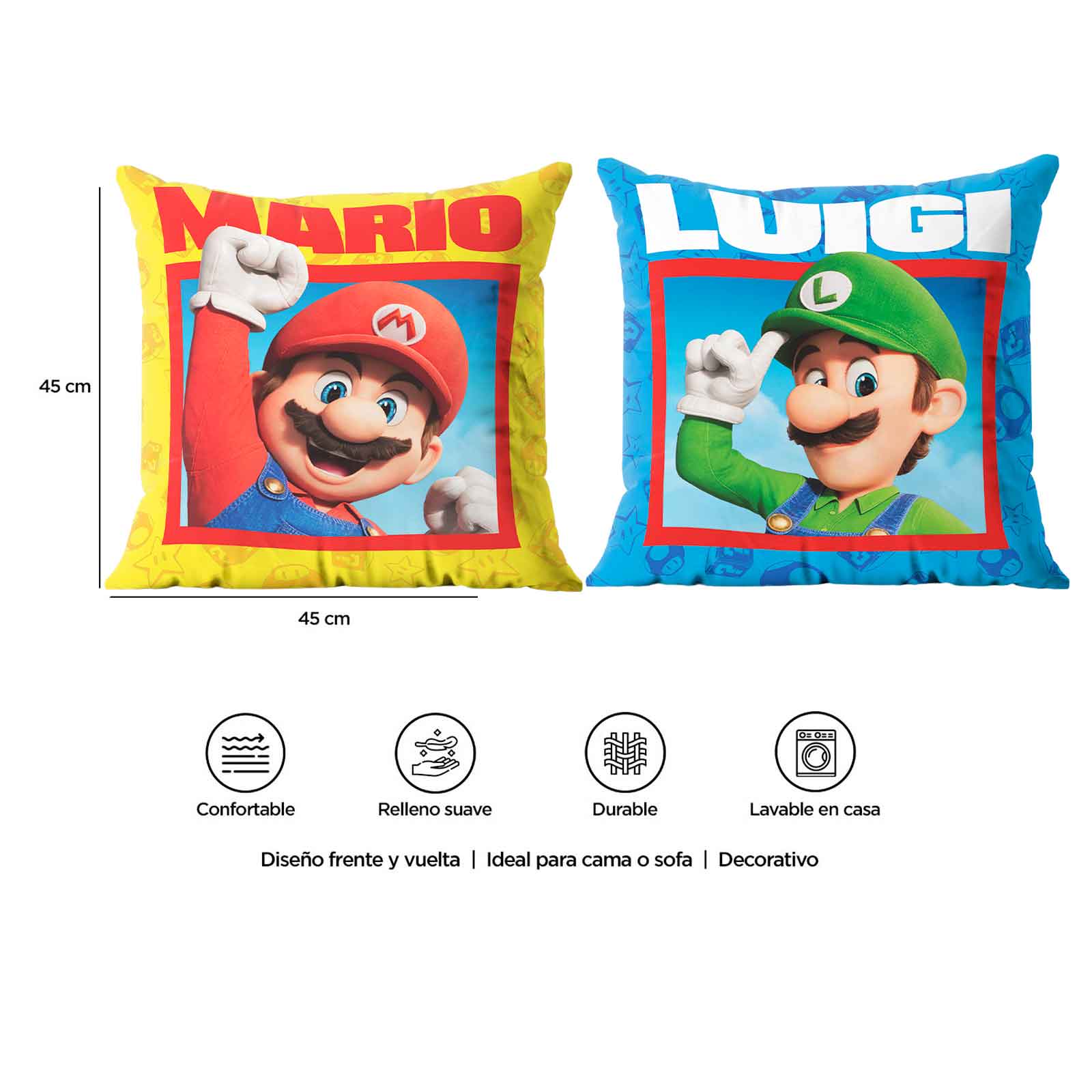 Foto 4 | Cojín Reversible Providencia Mario Bros & Luigi