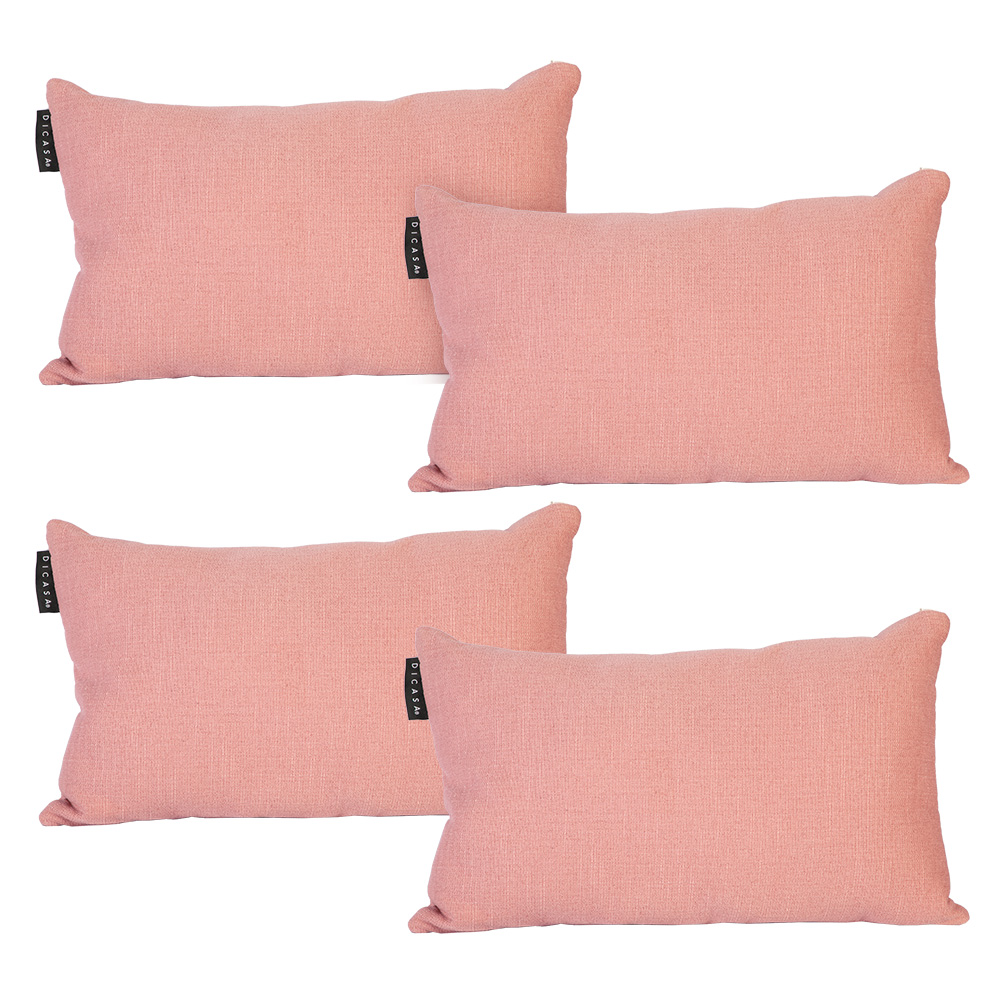 Foto 2 pulgar | Cojín Riñonera Decorativa Dicasa Have Delta color Palo de Rosa Rectangular Set de 4