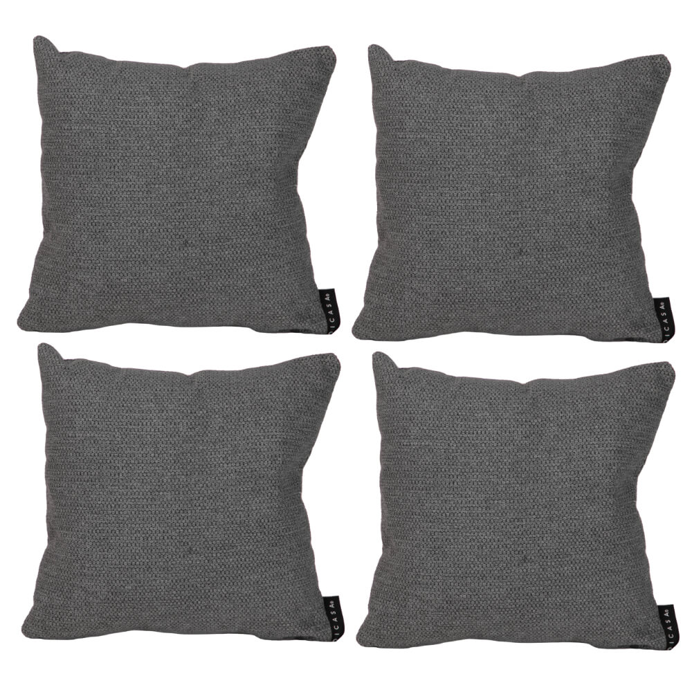 Cojin Decorativo Dicasa Gris Cuadrado Chico Set de 4