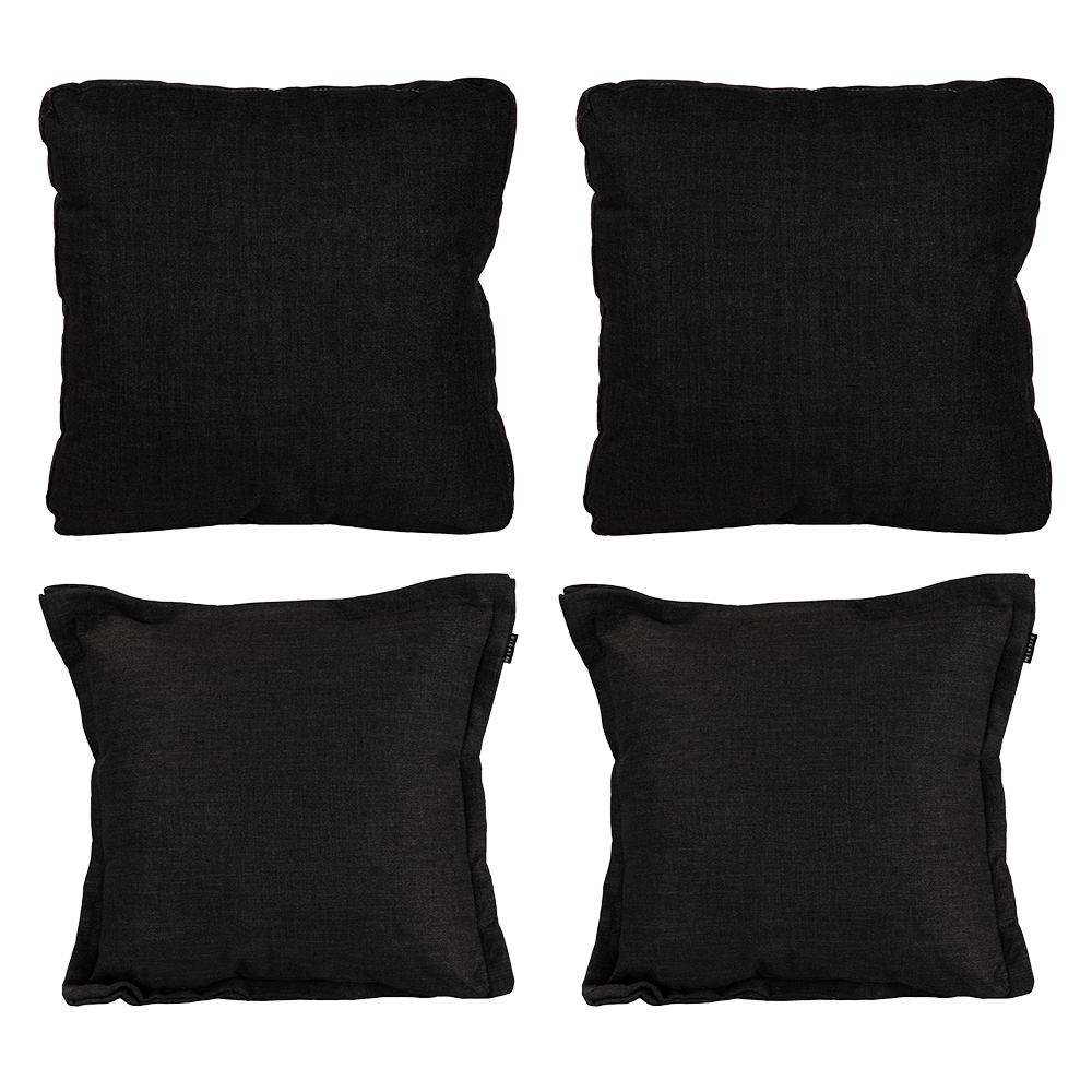 Set de 4 Cojines Dicasa 2 Kappa Grande + 2 Zita Mediano Negros