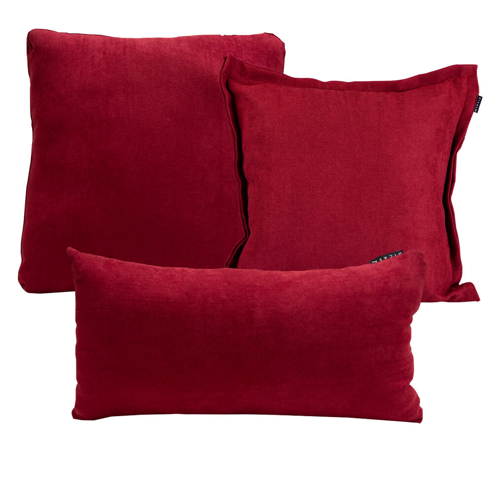 Foto 1 | Set de 3 Cojines Dicasa Kappa Grande + Zita Mediano + Delta Rectangular Rojos
