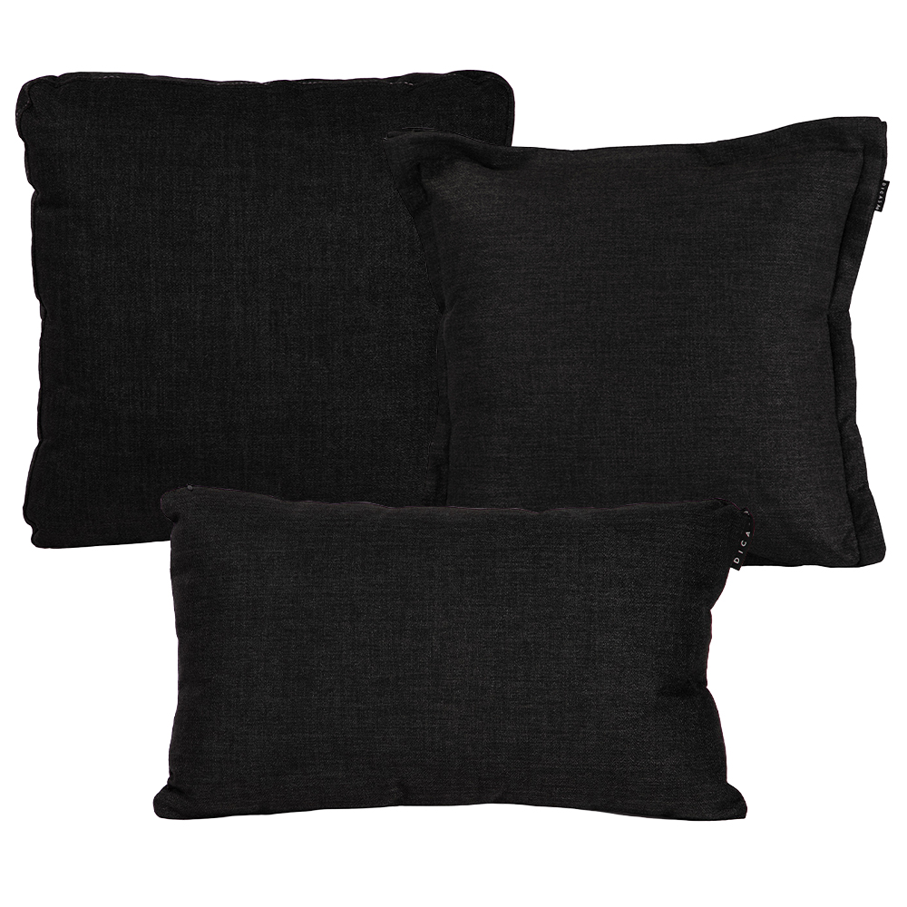 Foto 1 | Set de 3 Cojines Dicasa 1 Kappa Grande 1 Zita Mediano y 1 Delta Rectangular Mediano Negro