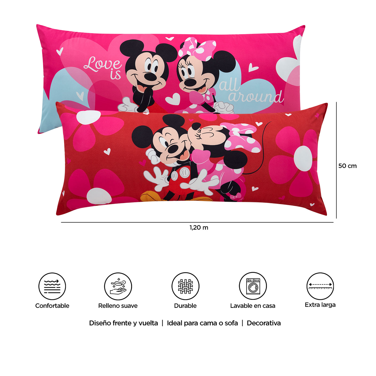 Foto 7 | Almohada Súper Jumbo Providencia Mickey y Minnie Amor