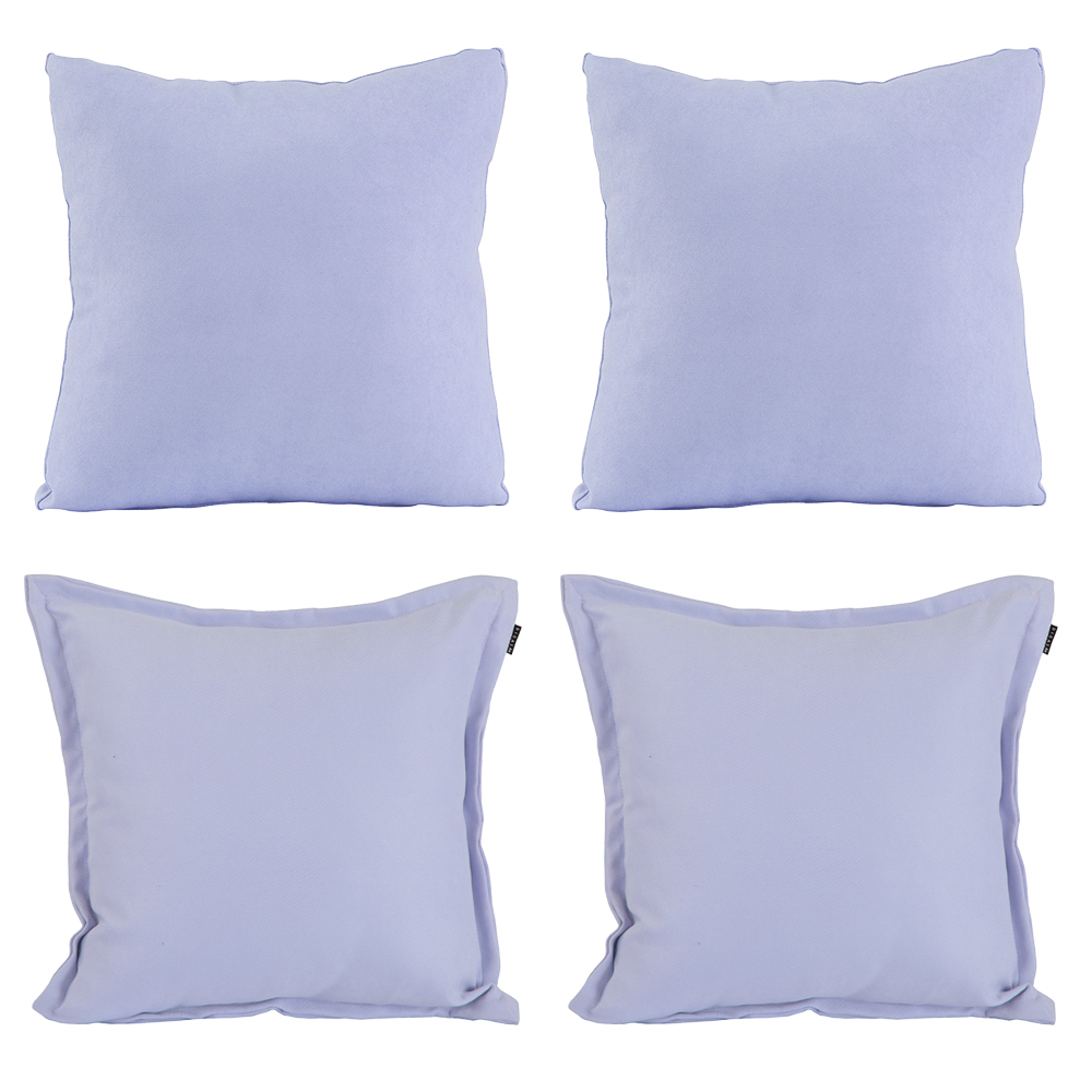 Set De 4 Cojines Dicasa Zao Kappa Y Zita Color Lila 2 Cuadrados + 2 Cuadrados Grandes