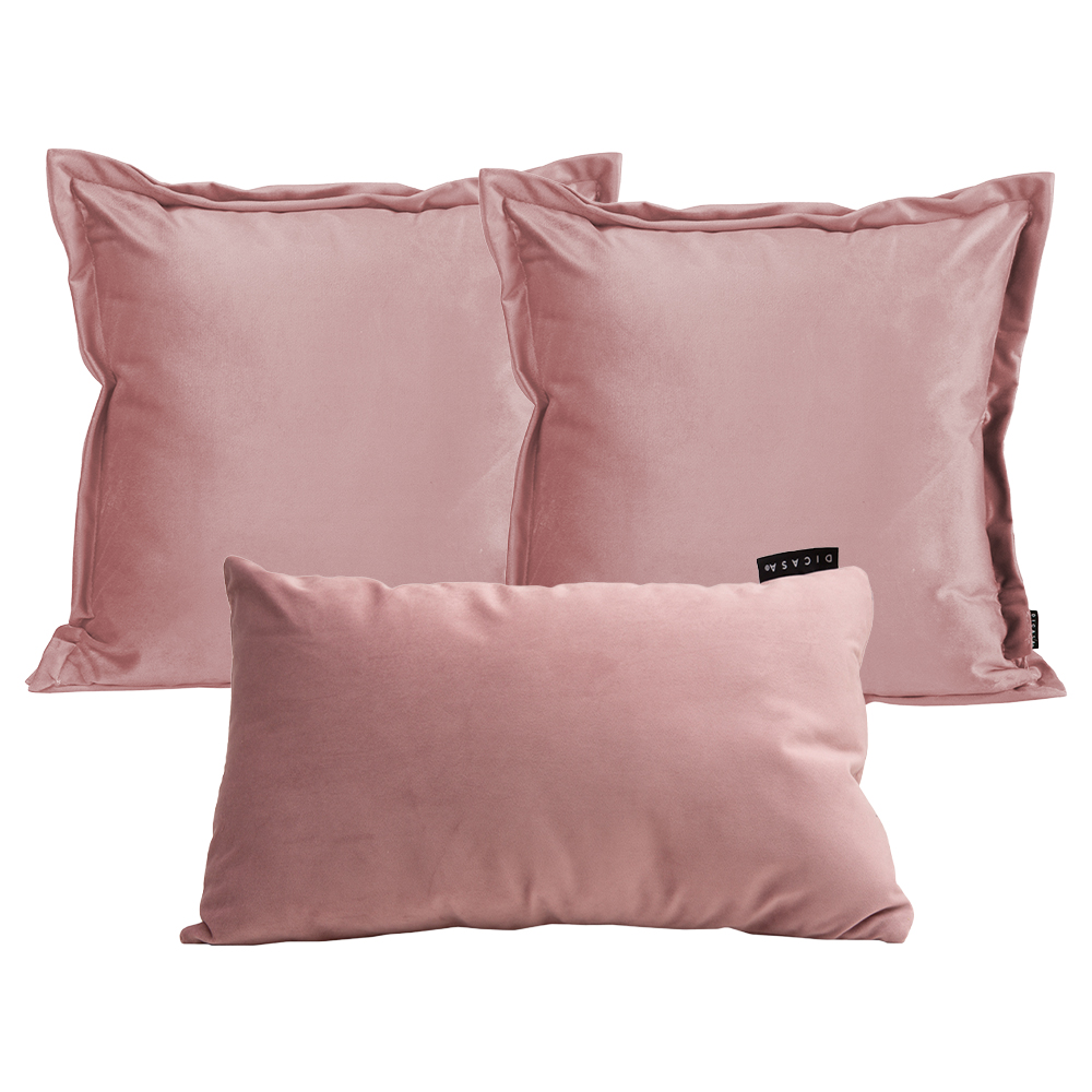 Set De 3 Cojines, 2 Kappa Grande, Delta Rectangular Color Rosa
