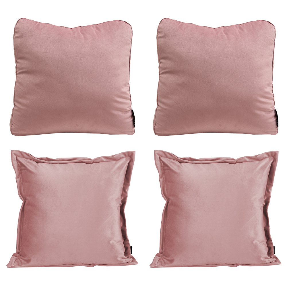 Set De 4 Cojines, 2 Kappa Grande, 2 Zita Mediano Color Rosa