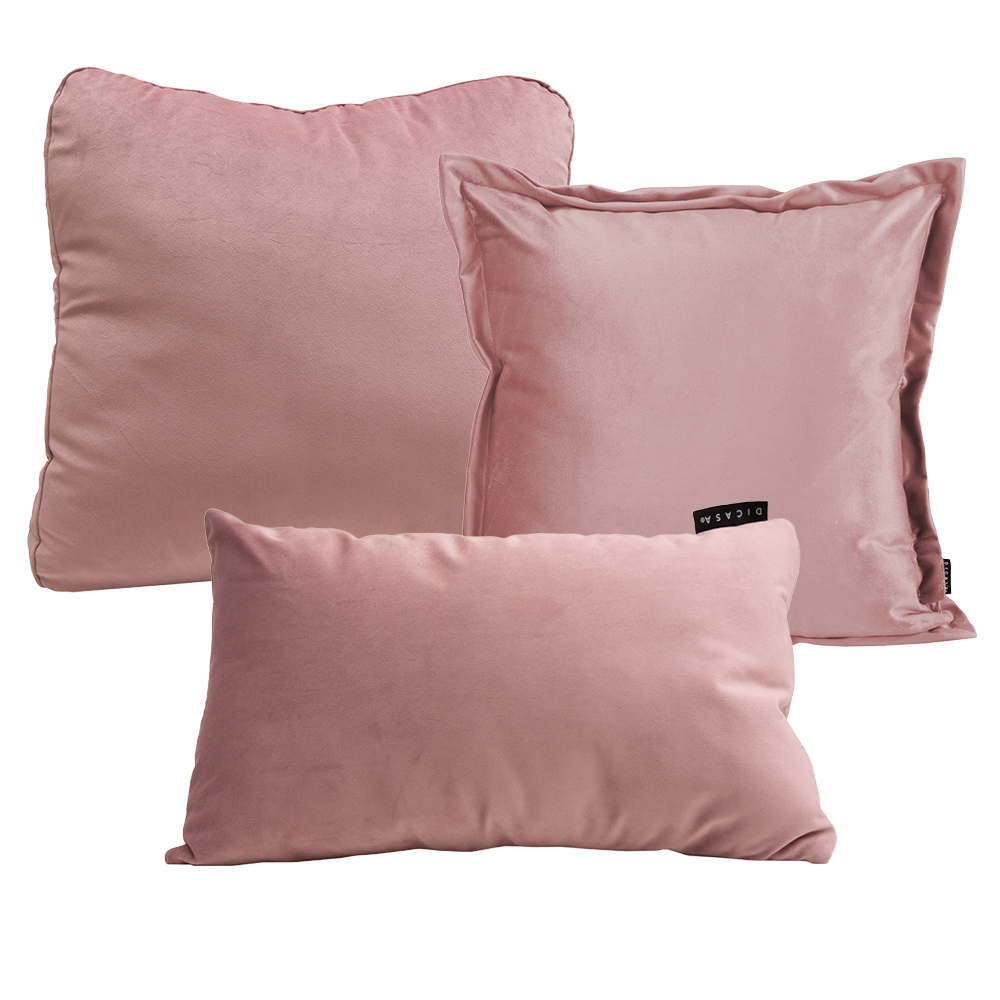 Set De 3 Cojines Kappa Grande, Zita Mediano, Delta Rectangular Color Rosa