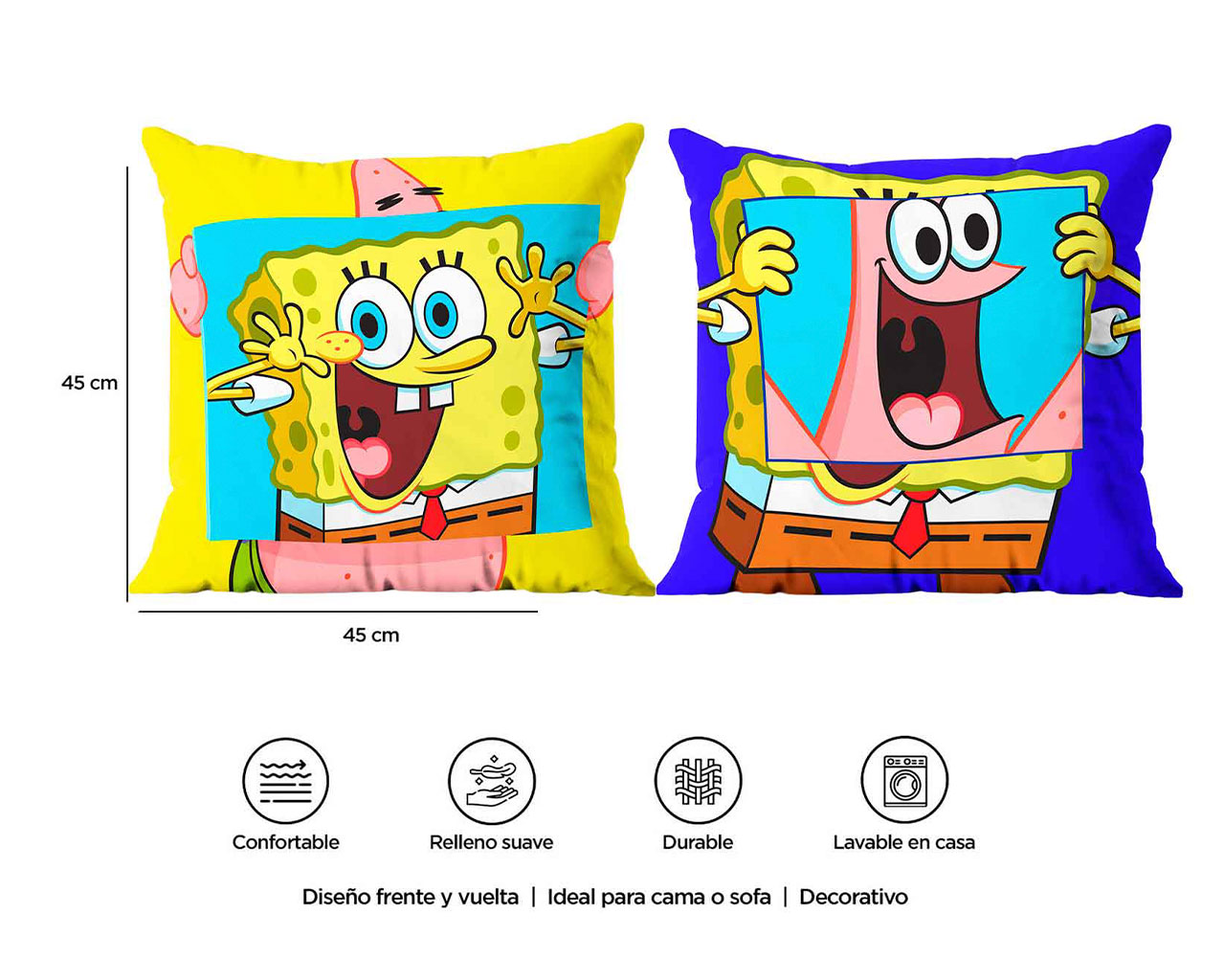 Foto 3 | Cojín Reversible Bob Esponja Bromas