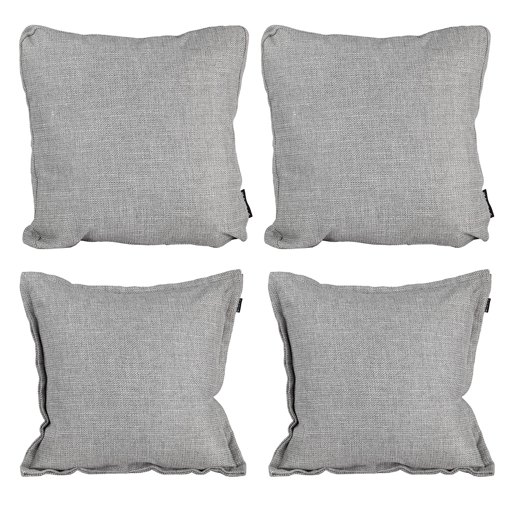 Set De 4 Cojines Decorativos Dicasa Fash Kappa Zita Color Gris (2 Cuadrados + 2 Cuadrados Grandes)