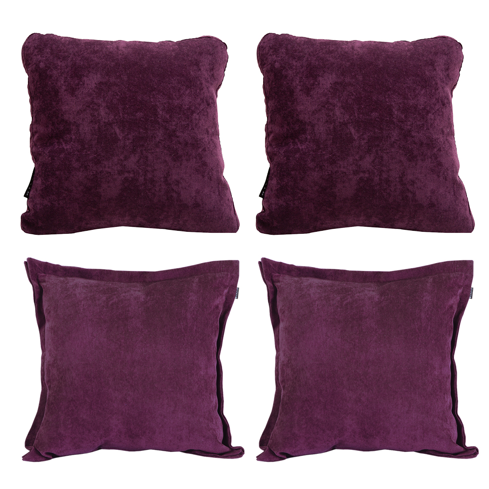 Set de 4 Cojines Decorativos Velvet Kappa Zita Morado