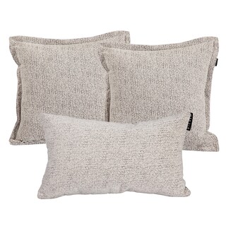 Foto 1 | Set De 3 Cojines Decorativos Dicasa Peco Kappa Delta Color Blanco-negro(2 Cuadrados + 1 Rectangular)