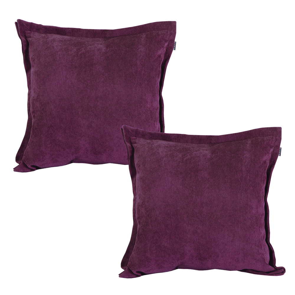 Cojín Decorativo Dicasa Velvet Kappa color Morado Cuadrado Set de 2