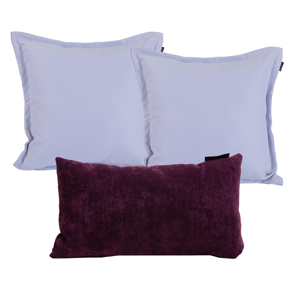 Set de 3 Cojines Decorativos Dicasa Kappa Delta Morado y Lila