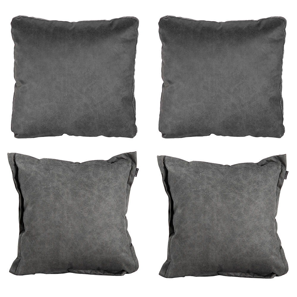 Set De 4 Cojines Decorativos Dicasa New Kappa Zita Color Gris Oscuro (2 Cuadrados + 2 Cuadrados Grandes)