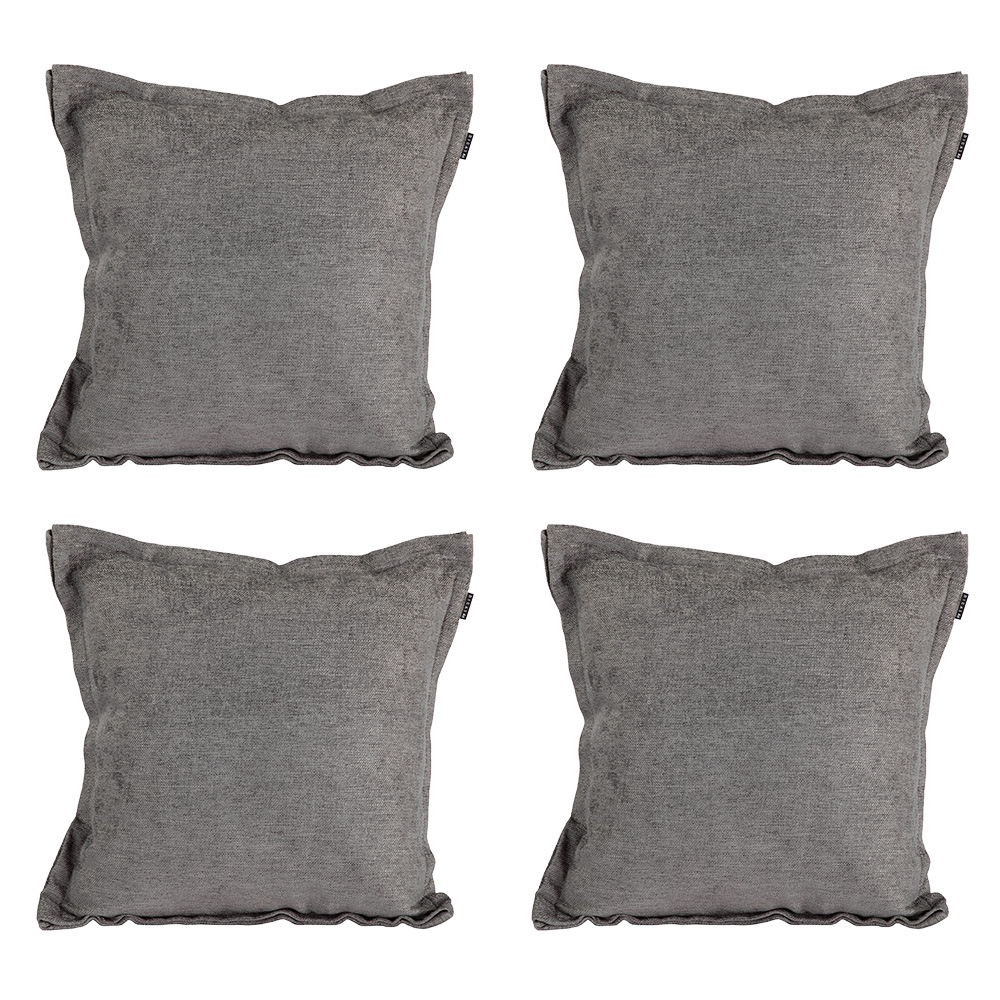 Cojin Decorativo Dicasa Niz Kappa Color Gris Oscuro Cuadrado Set De 4