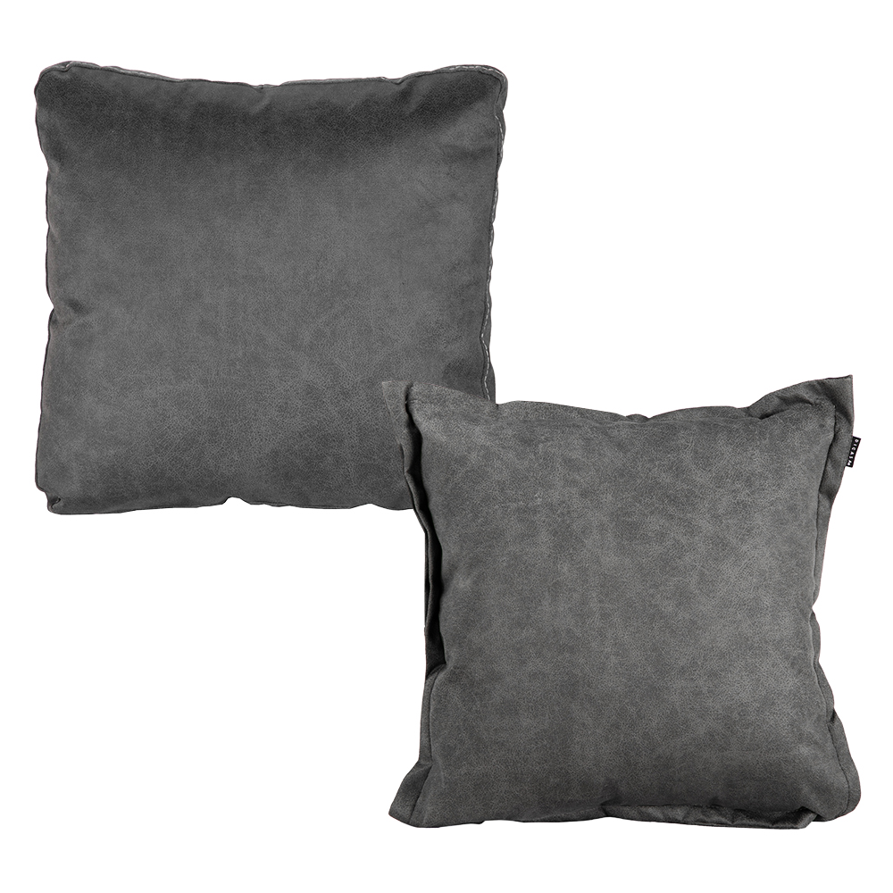 Set De 2 Cojines Decorativos Dicasa New Kappa Zita Color Gris Oscuro(1 Cuadrado + 1 Cuadrado Grande)