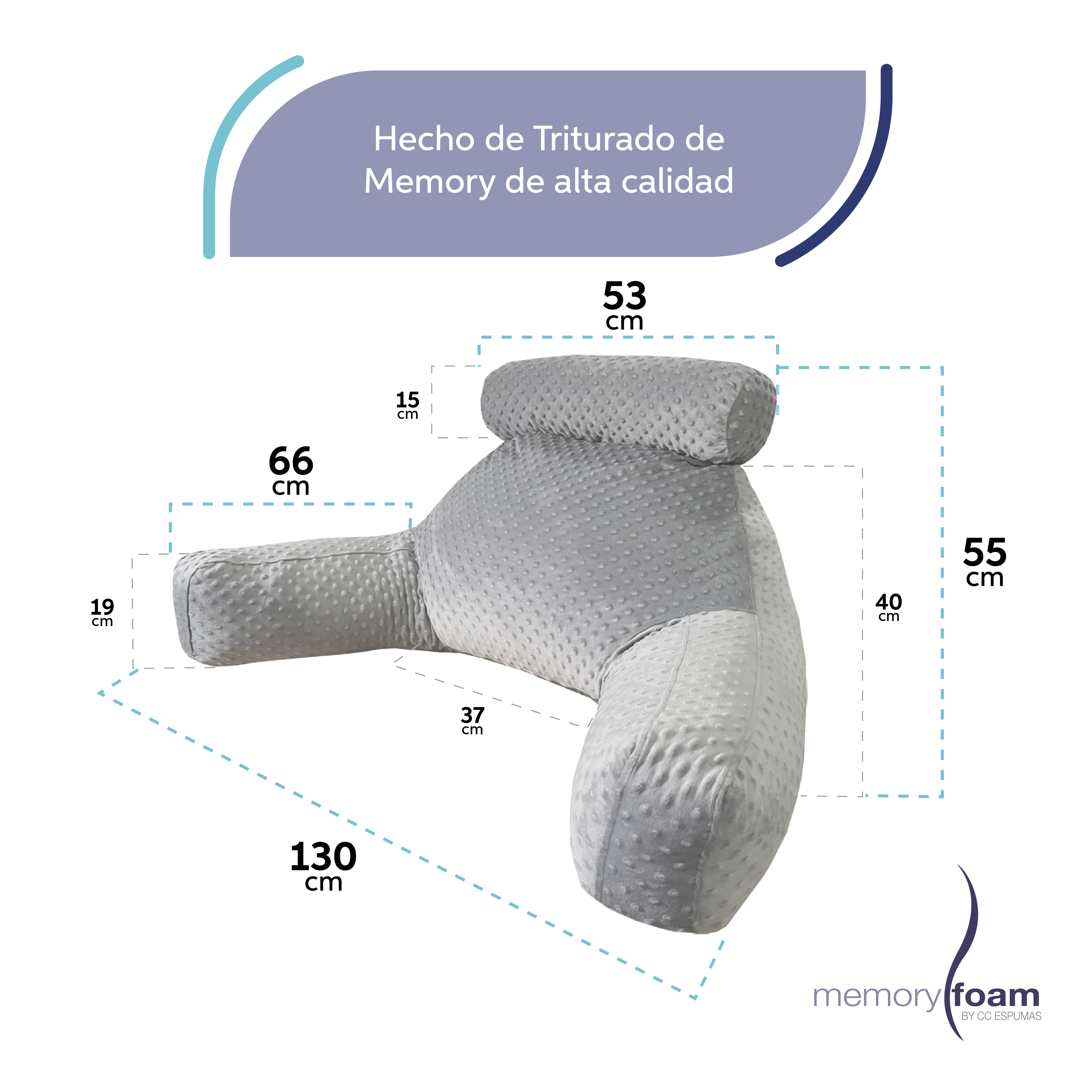 Foto 6 pulgar | Almohada de Lectura Memory Foam con Descansa Brazos