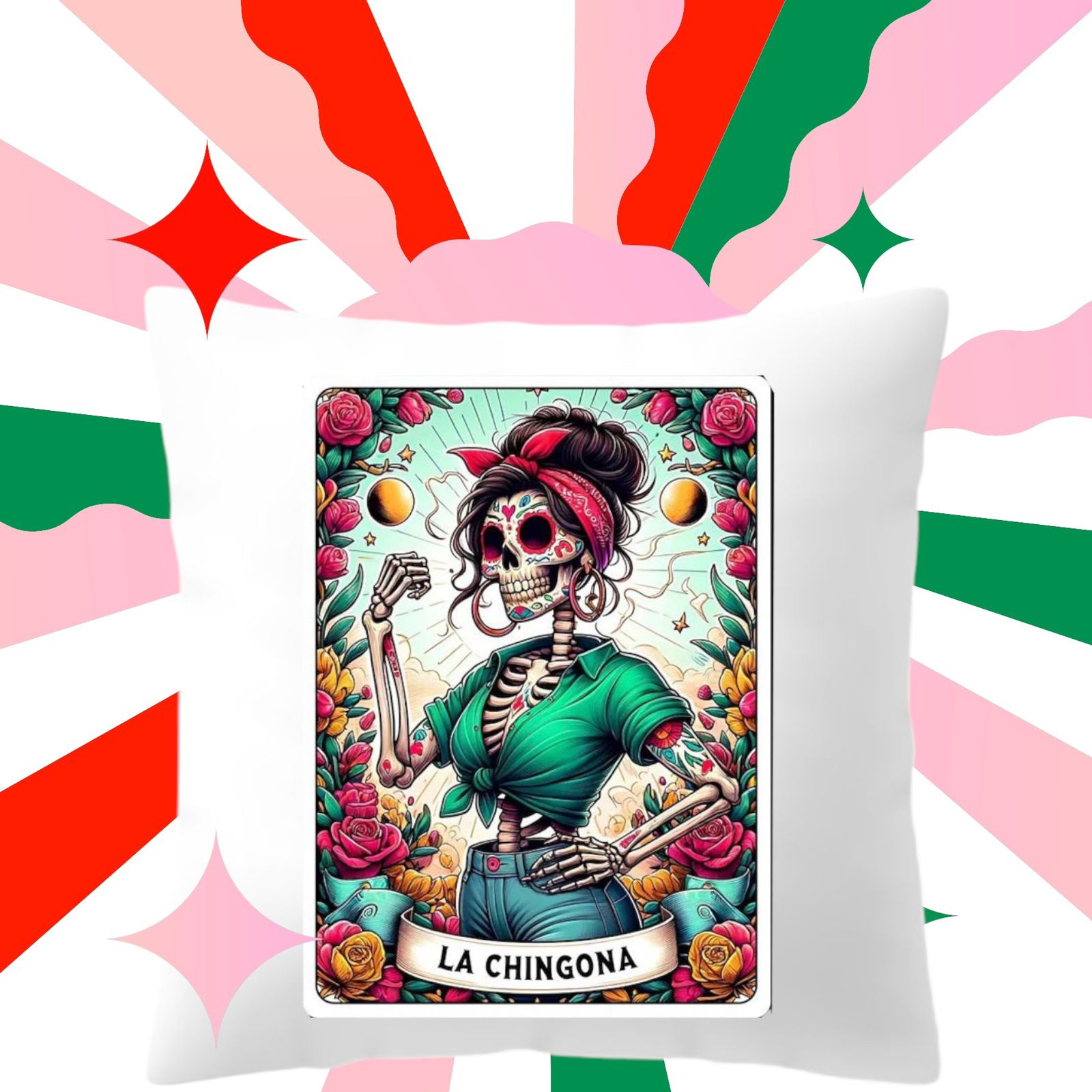 Foto 4 pulgar | Cojín Decorativo Calavera Divertido 40x40