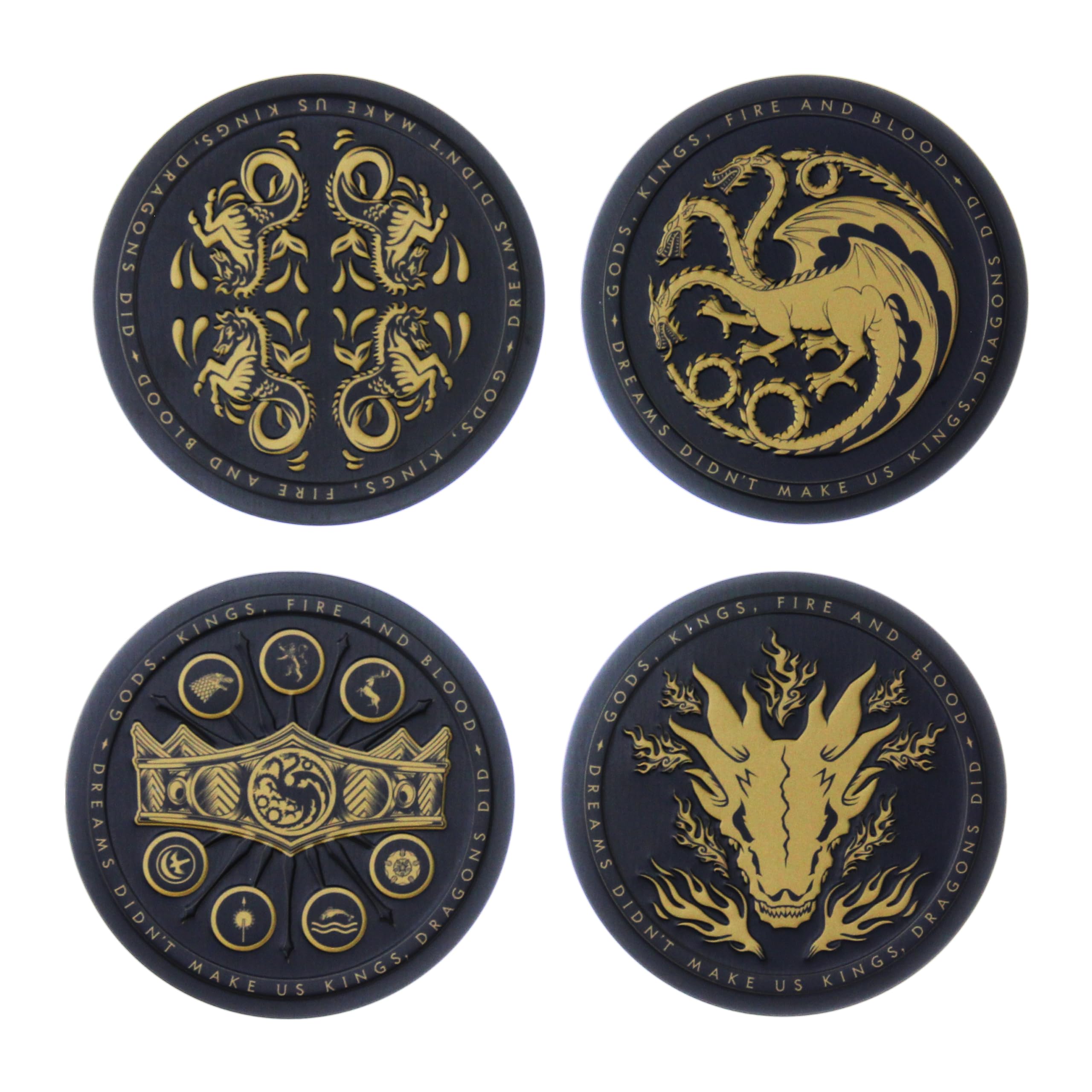 Foto 2 pulgar | Juego De 4 Piezas De Metal Coasters Paladone House Of The Dragon - Venta Internacional.