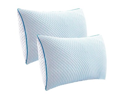Foto 2 | Juego De 2 Almohadas Memory Foam Moldeable Hipoalergénica Y Antibacterial De 64 * 45 Cm Blanca Bluelander