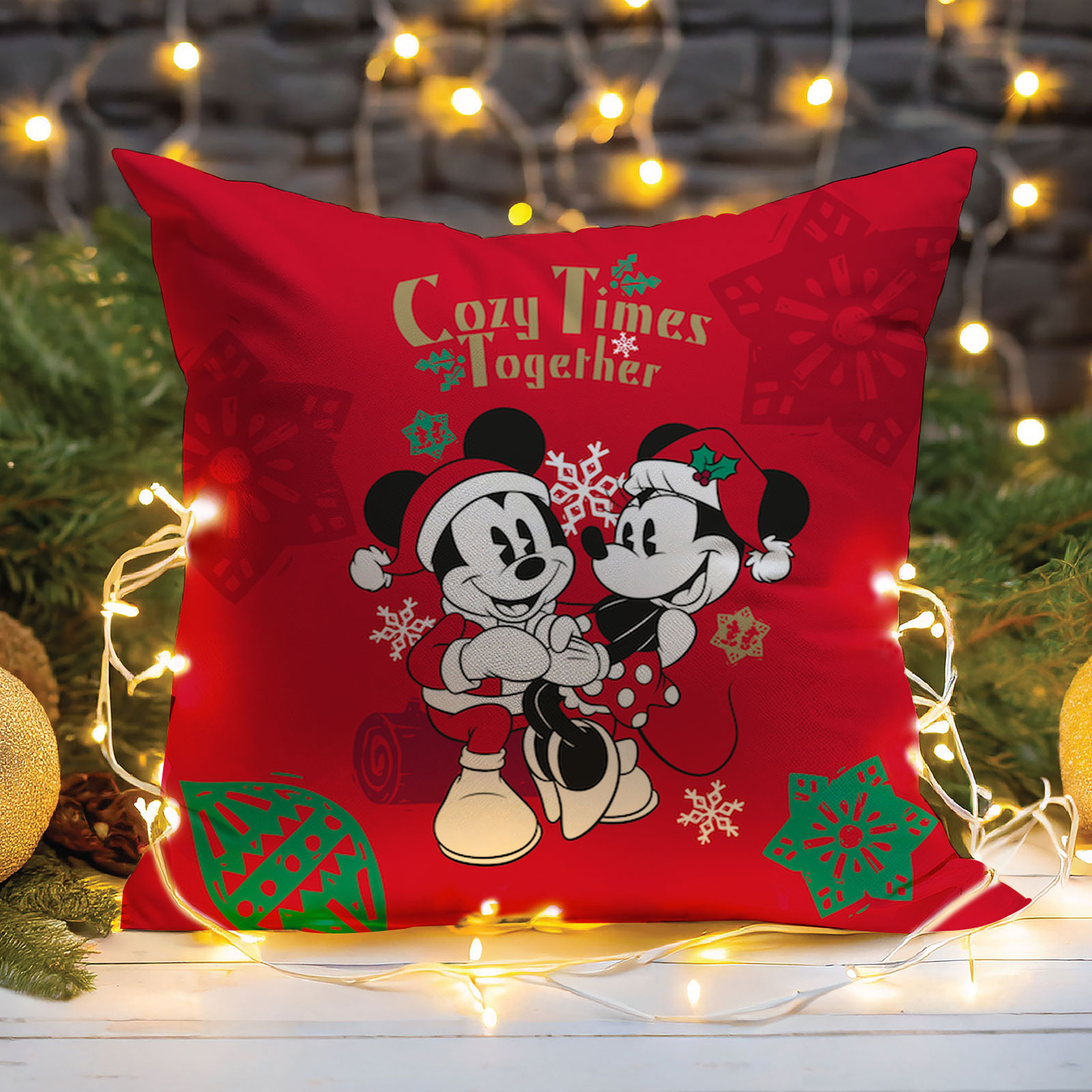 Foto 4 pulgar | Cojín Reversible Mickey Christmas