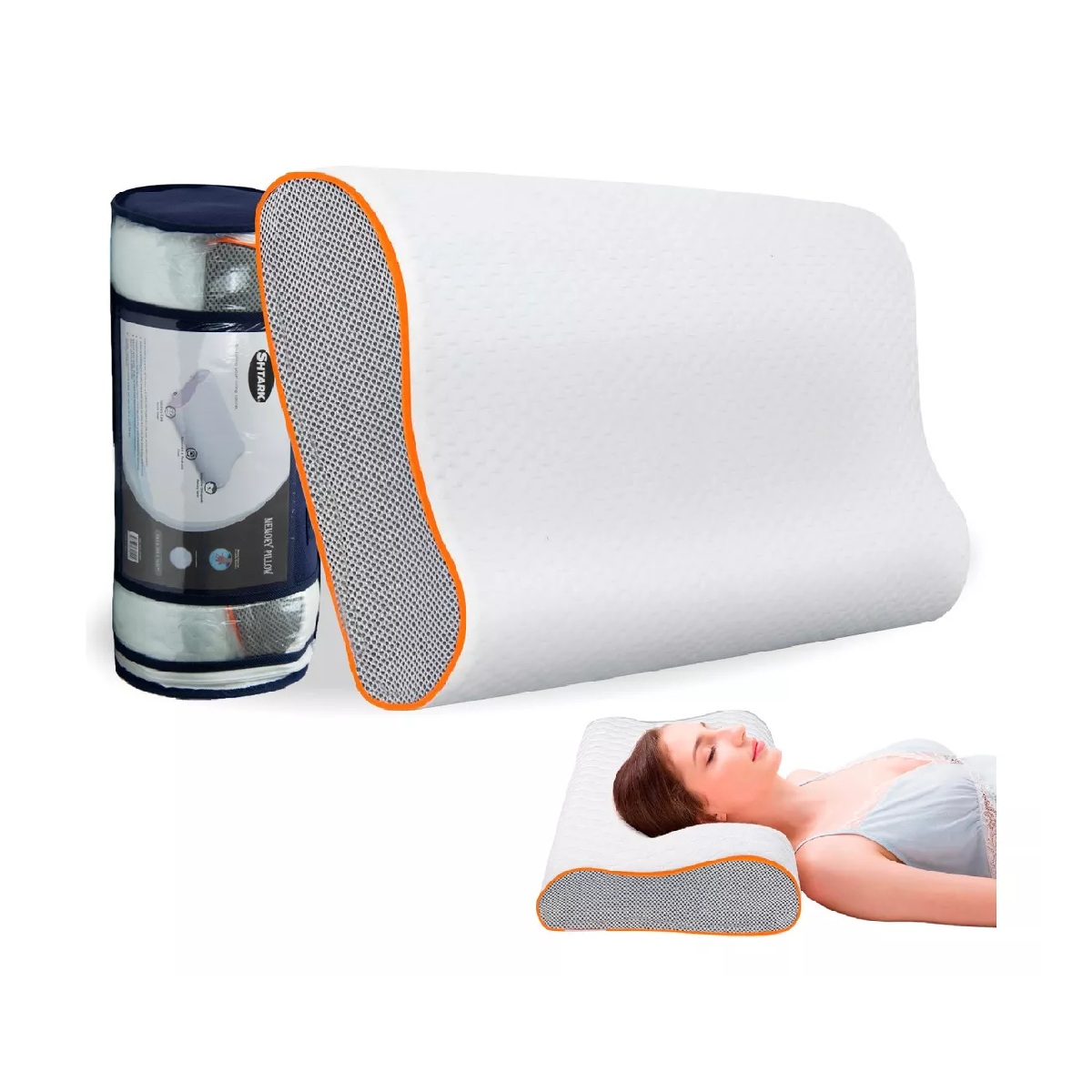 Almohada De Memory Foam Ortopédica Cervical Suave Ergonómica
