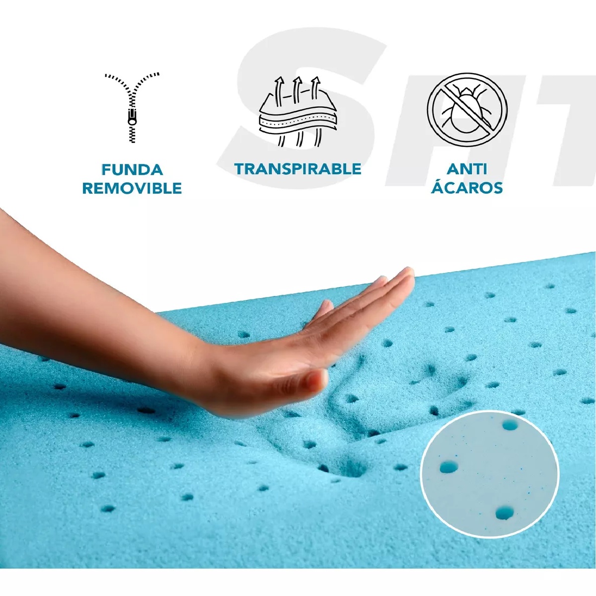 Foto 2 | Almohada De Memory Foam Ortopédica Cervical Suave Ergonómica
