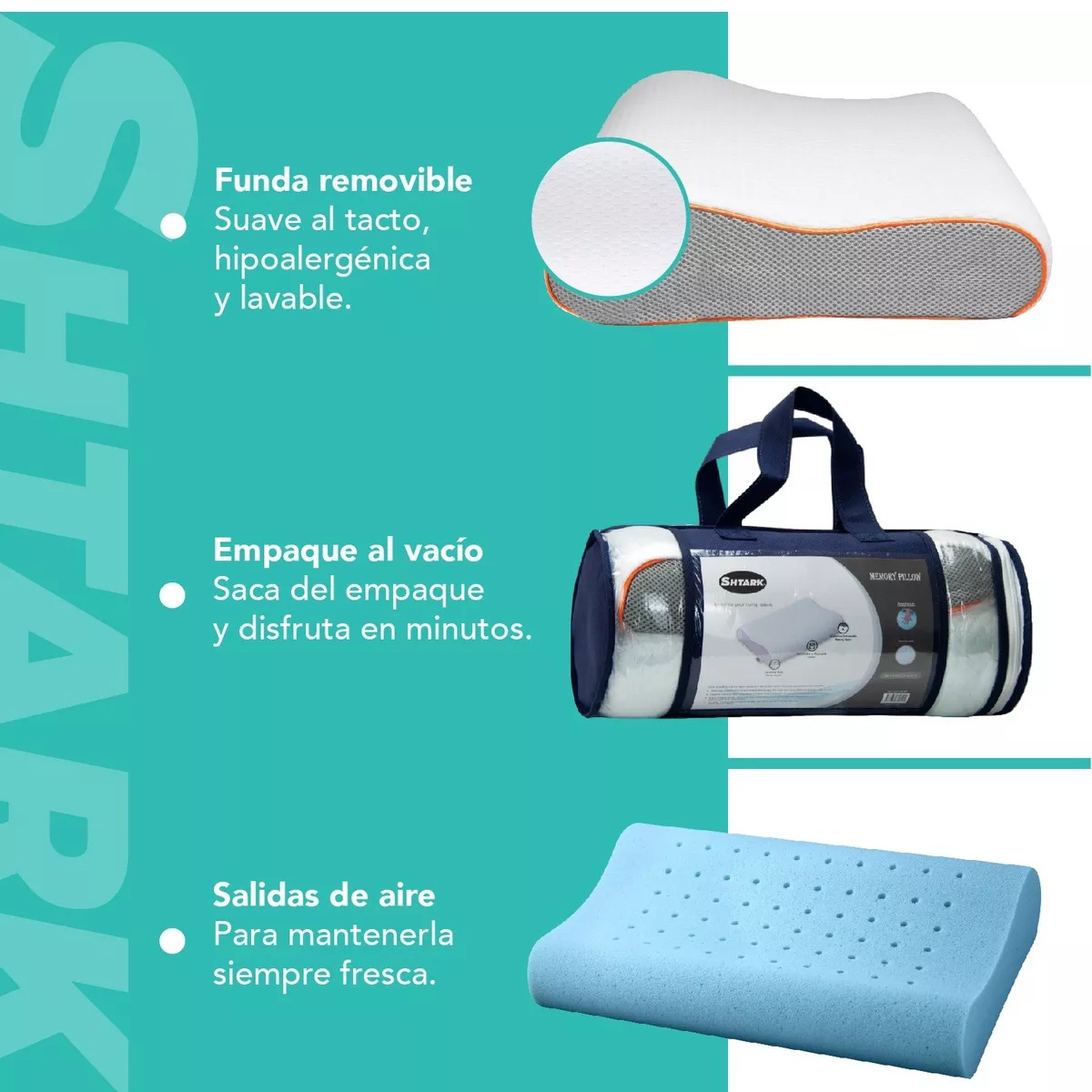 Foto 5 pulgar | Almohada De Memory Foam Ortopédica Cervical Suave Ergonómica