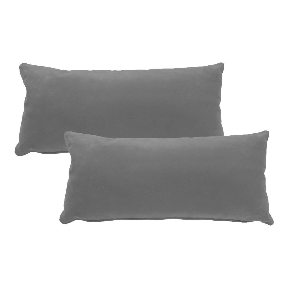 Foto 2 pulgar | Cojines Rectangulares Decorativos De Terciopelo, Con Cierre Y Funda Interior, Edelweiss Toque De Elegancia Gris O