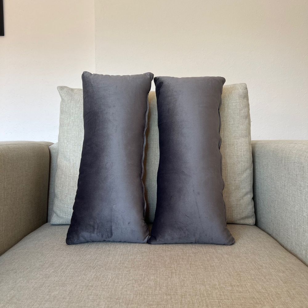 Foto 6 pulgar | Cojines Rectangulares Decorativos De Terciopelo, Con Cierre Y Funda Interior, Edelweiss Toque De Elegancia Gris O