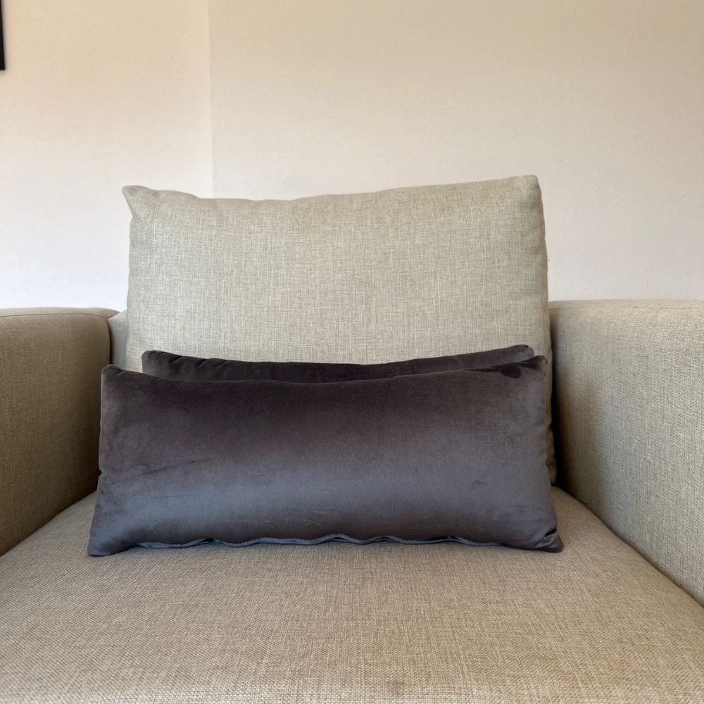 Foto 7 pulgar | Cojines Rectangulares Decorativos De Terciopelo, Con Cierre Y Funda Interior, Edelweiss Toque De Elegancia Gris O