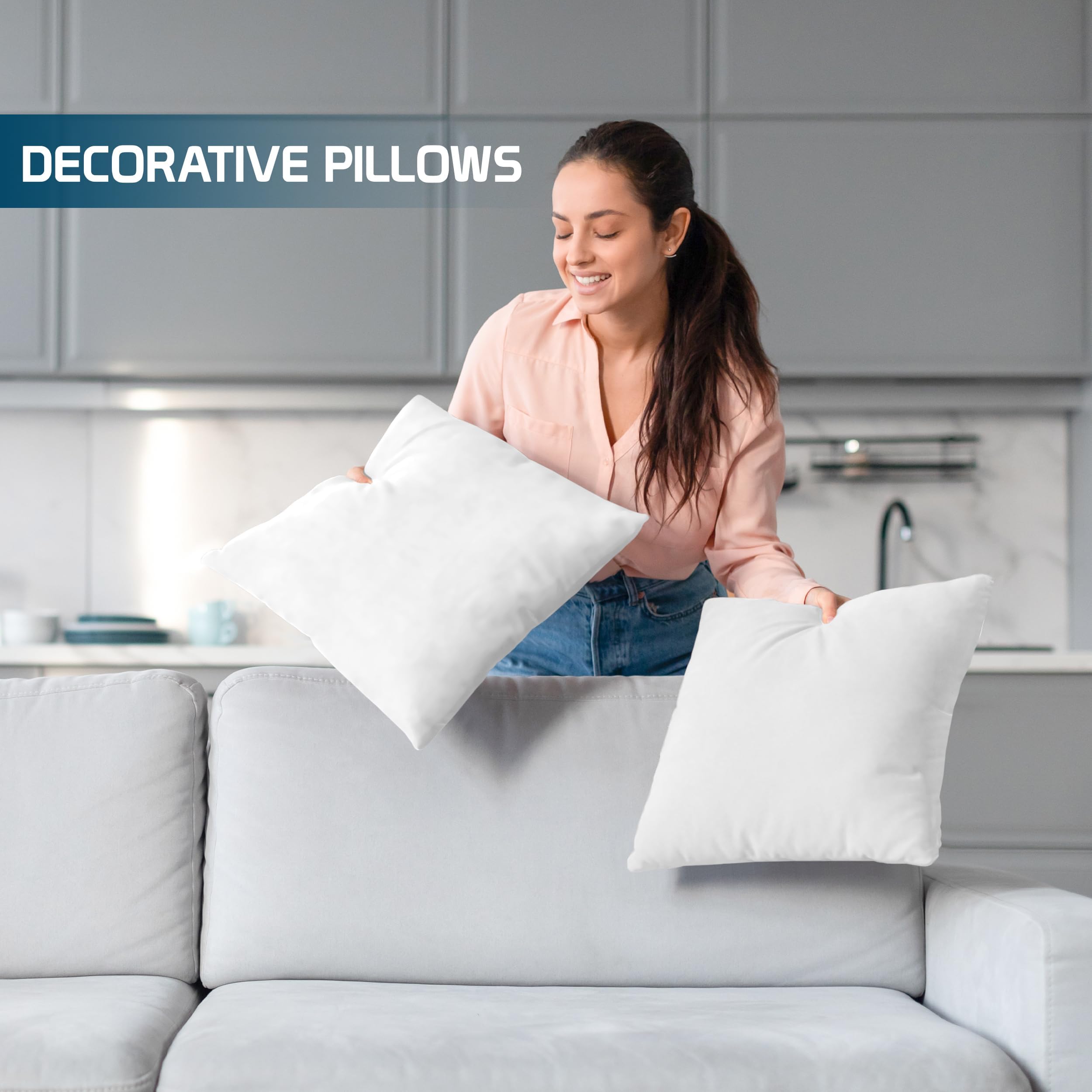 Foto 4 pulgar | Juego De Ropa De Cama Throw Pillows Utopia De Poliéster Blanco De 40 X 40 Cm - Venta Internacional.