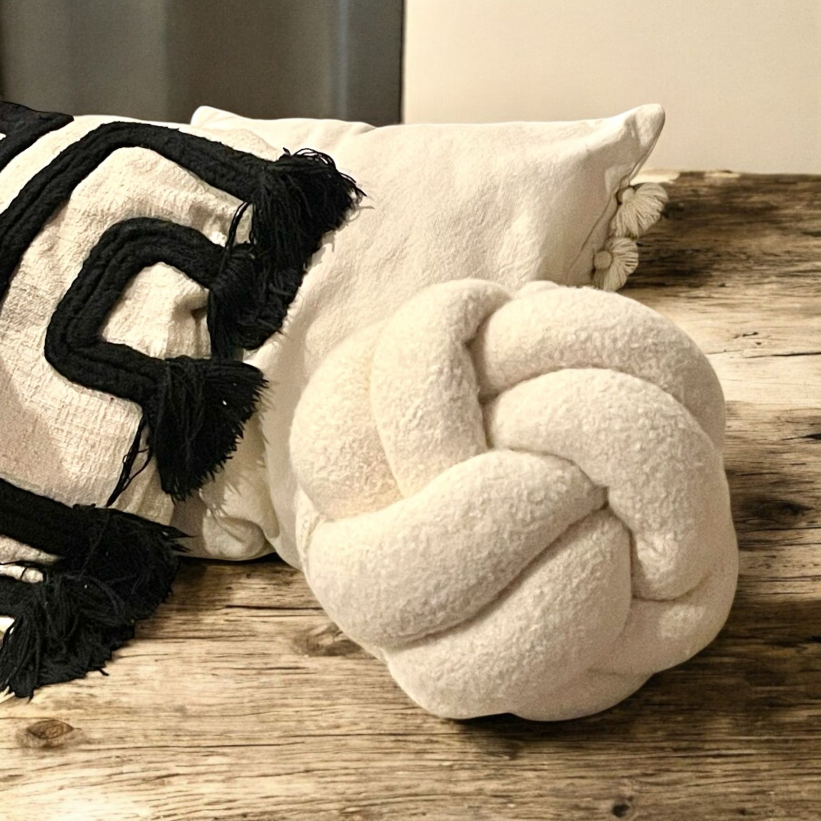 Foto 5 pulgar | Cojín De Bola 50cm Diametro Suave Hueso Decorativo Recámara Sala