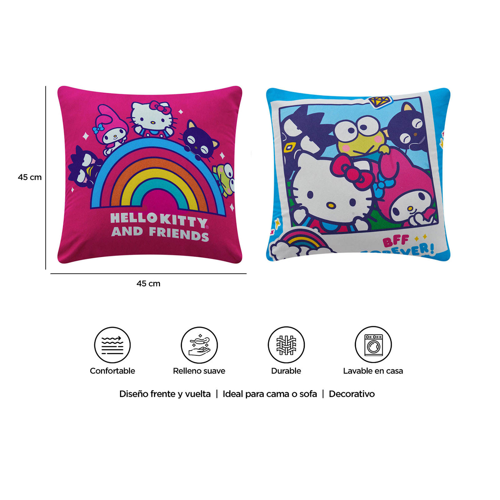 Foto 8 | Cojín Reversible Hello Kitty Friends