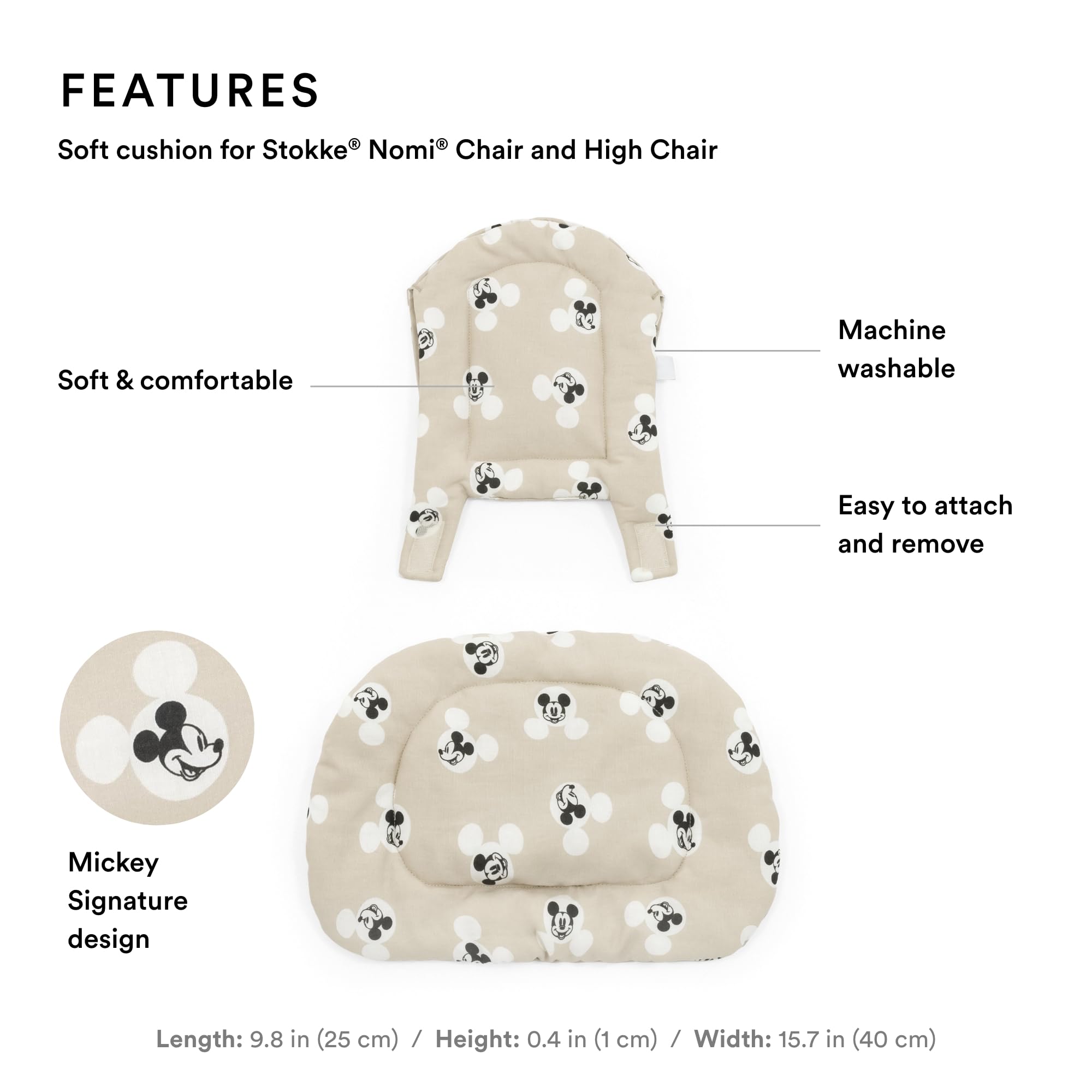Foto 3 pulgar | Cojín Stokke Nomi Mickey Signature Para Silla De Más De 6 Meses - Venta Internacional.
