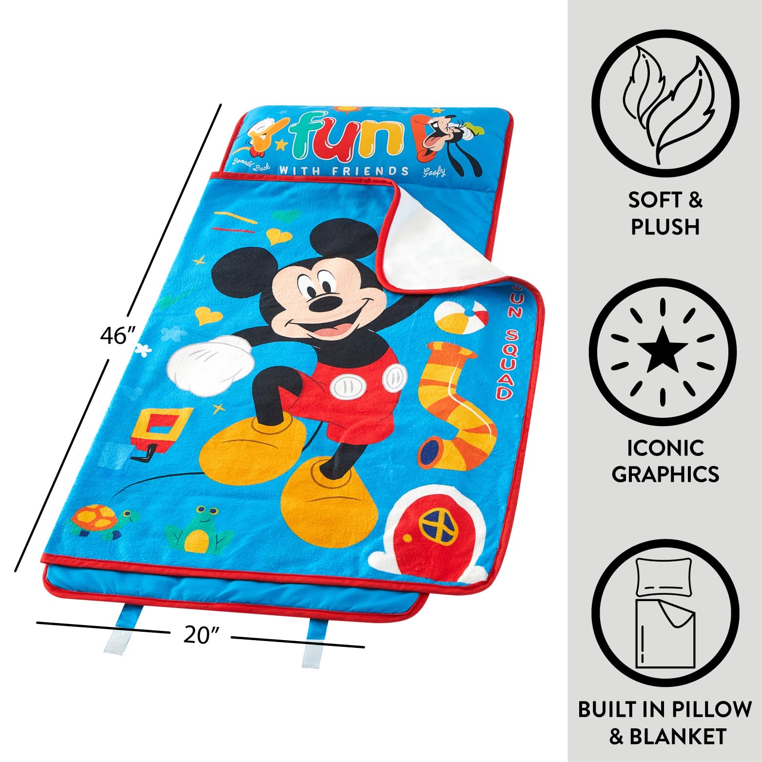 Foto 3 pulgar | Alfombrilla Acolchada Para Niños Pequeños Con Diseño De Mickey Mouse De Disney, Con Manta Y Almohada - Venta Inter