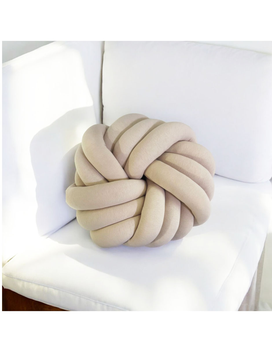 Foto 3 pulgar | Cojín Nudo Decorativo Espiral Beige Recamara Sala
