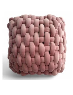 Foto 1 | Cojín Almohada Tejida Rosa Terciopelo Decorativo