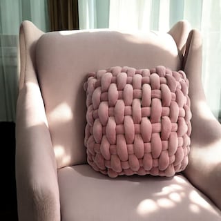 Foto 2 | Cojín Almohada Tejida Rosa Terciopelo Decorativo