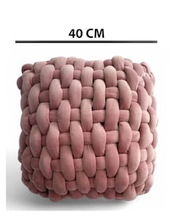 Foto 3 | Cojín Almohada Tejida Rosa Terciopelo Decorativo