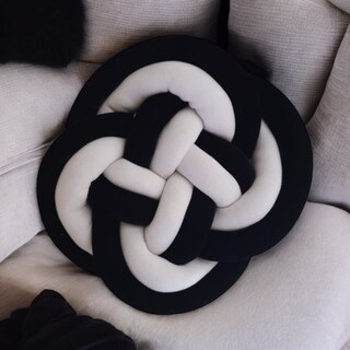 Foto 4 | Cojin Nudo Flor Negro C/blanco Decoración Hogar Recamara Original