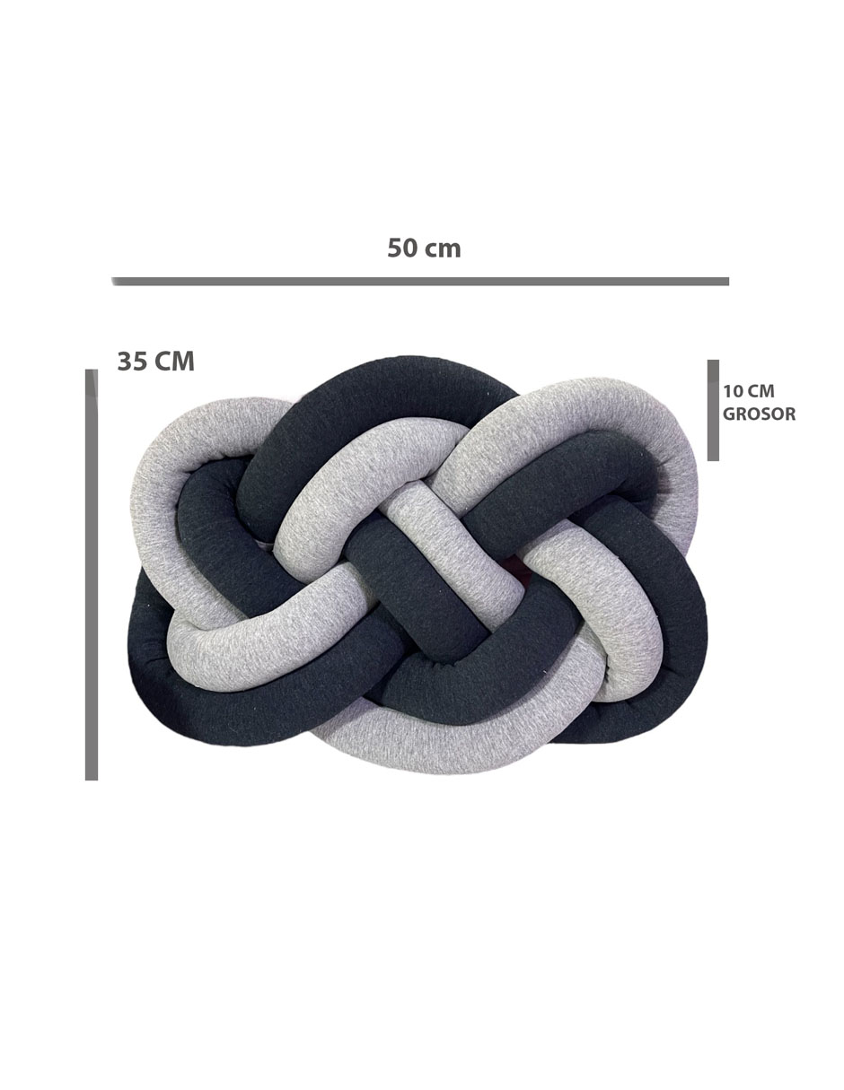 Foto 3 pulgar | Cojin Nudo Celta Decorativo Marino Y Gris 40 Cm