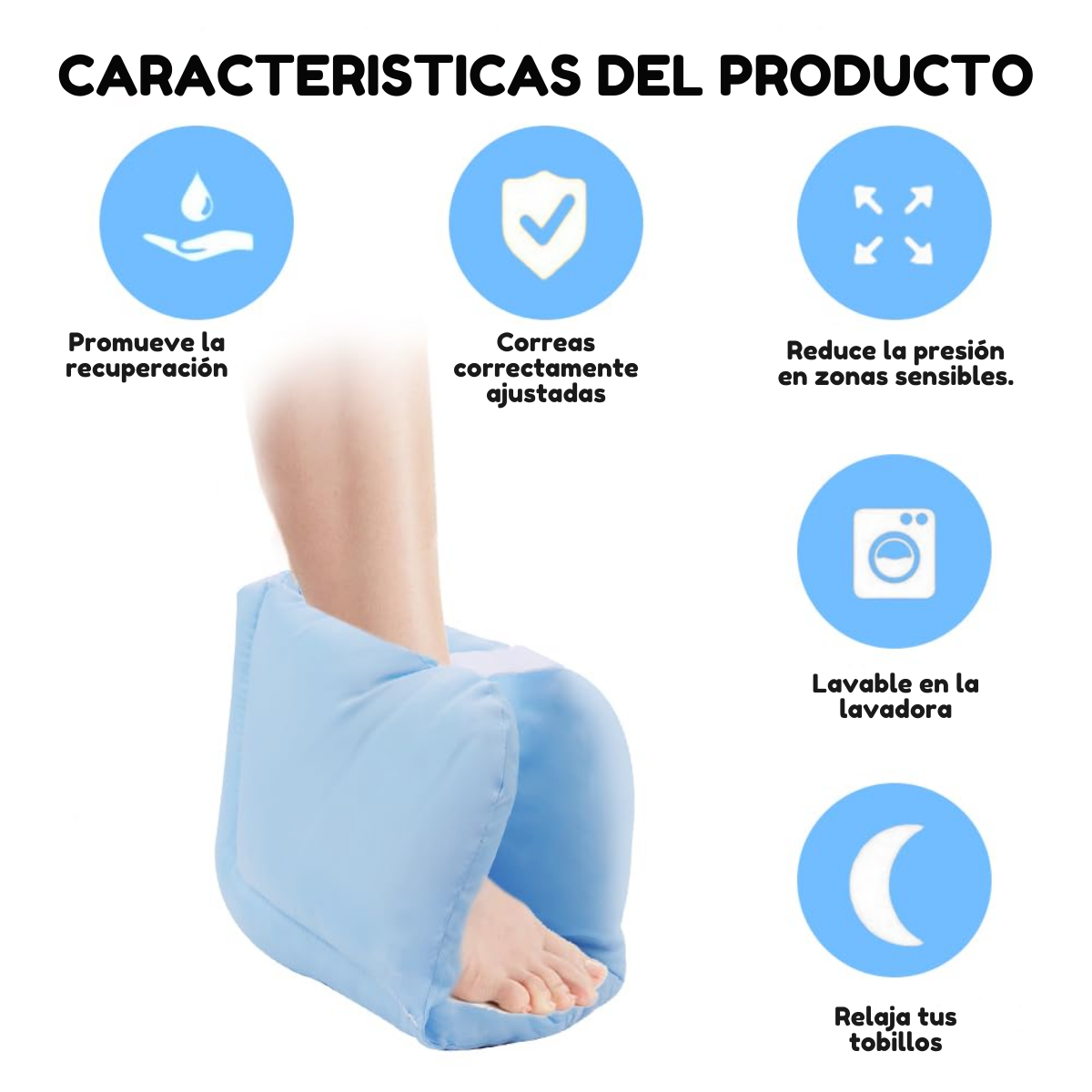 Foto 5 | Almohada Descanso Pies Talón Previene Llagas Antiescaras 1 Par