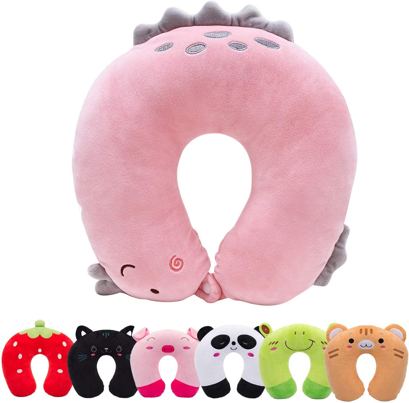 Foto 2 pulgar | Almohada De Viaje Huoguo Para Niños Pequeños, Soporte Para El Cuello, Rosa - Venta Internacional.